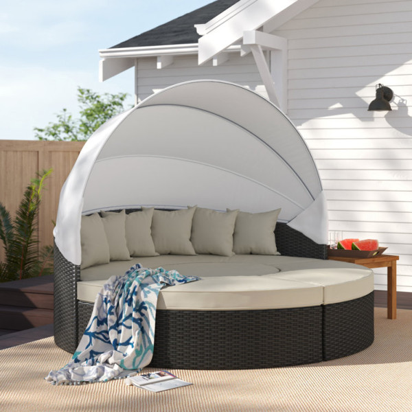 Mucha Wide Outdoor Patio Daybed 3D Модель .c4d .max .obj .3ds .fbx .stl .blend 