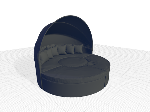 Mucha Wide Outdoor Patio Daybed 3D Модель