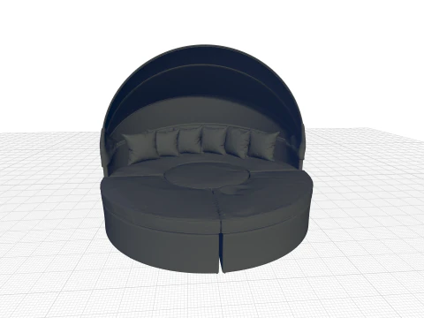 Molto ampio divano letto da patio per esterni Modello 3D