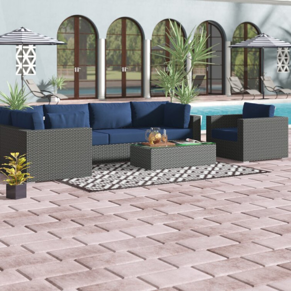 Tripp Wicker Rattan Seating Group Patio Conversation Chair Modello 3D .c4d .max .obj .3ds .fbx .stl .blend 