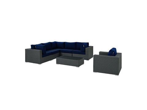 Tripp Wicker Rattan Seating Group Patio Conversation Chair Modello 3D
