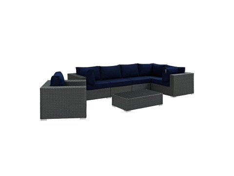 Tripp Wicker Rattan Seating Group Patio Conversation Chair Modello 3D