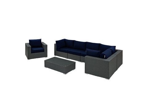 Tripp Wicker Rattan Seating Group Patio Conversation Chair Modello 3D