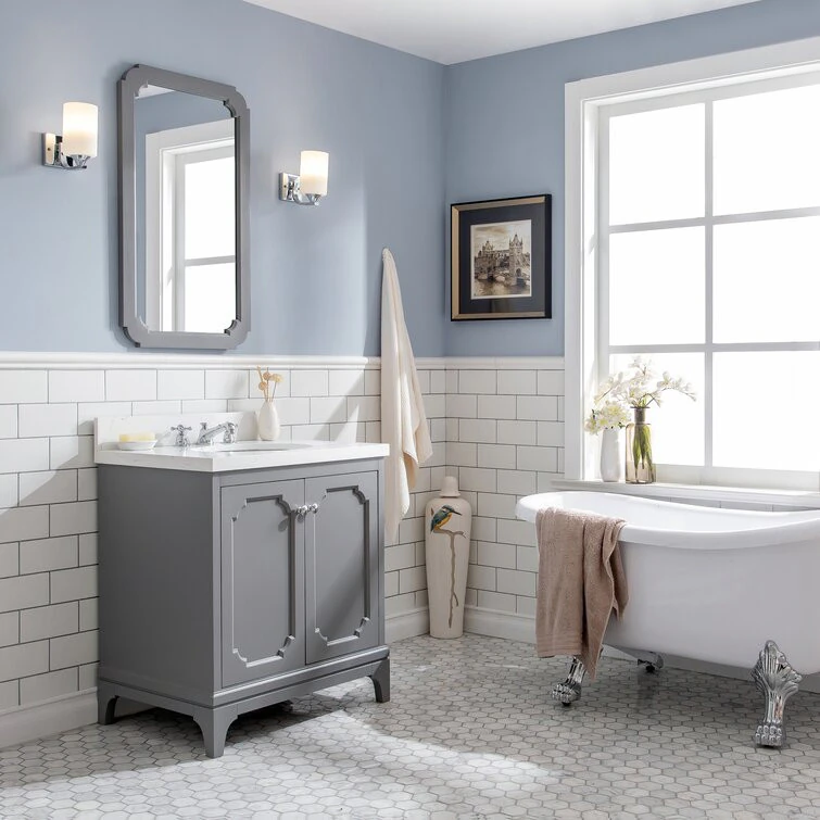 Queen Single Bathroom Vanity Set - 2 Colour 3D Model .c4d .max .obj .3ds .fbx .stl .blend 
