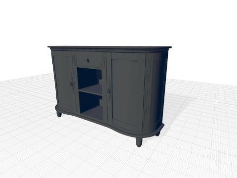 Fitu Drawer Buffet Table Model 3D