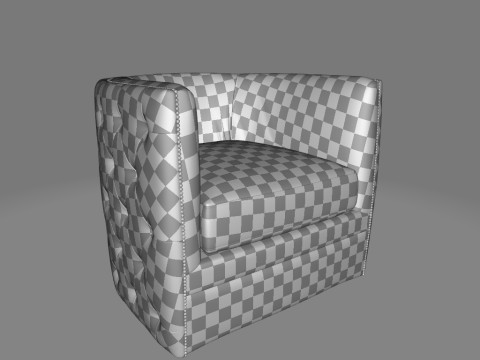 Palazzo Wide Tufted Genuine Leather Top Grain Leather 3D Модель