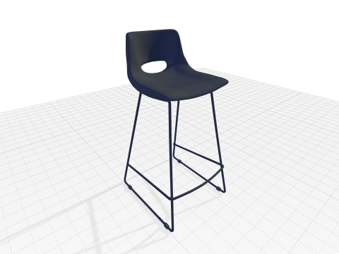Erwin Bar and Counter Stool Tall Chair 3D Модель