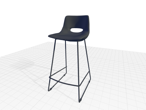 Erwin Bar and Counter Stool Tall Chair 3D Модель