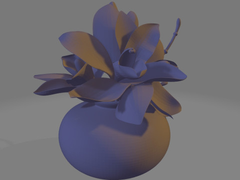 Cymbidium Orchid Floral Arrangement in Vase 3D मॉडल
