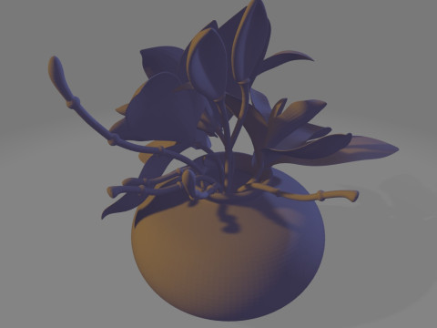 Cymbidium Orchid Floral Arrangement in Vase 3D मॉडल