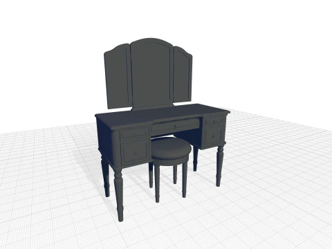 Behrendt MakeUp Vanity Set with Mirror 3D Model