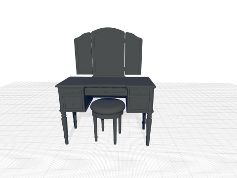 Behrendt MakeUp Vanity Set with Mirror 3D Модель