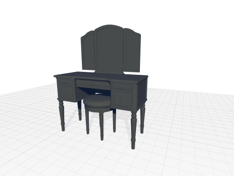 Behrendt MakeUp Vanity Set with Mirror 3D Модель