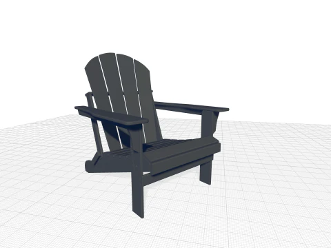 Alger Plastic Folding Adirondack Chair 3D Model