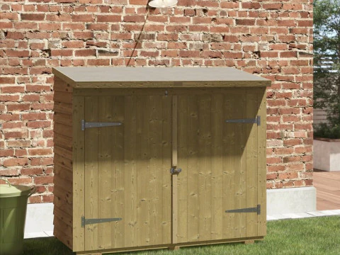 Galp&atilde;o de madeira para bicicletas com cobertura de espinheiro Modelo 3D