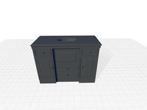 Oglesby Single Bathroom Vanity Set 3D Model