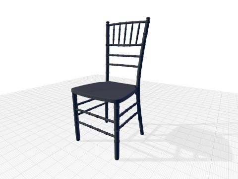 Gold Chiavari Metal Ladder Back Side Chair 3D Model