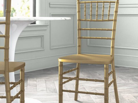 Gold Chiavari Metal Ladder Back Side Chair 3D Model