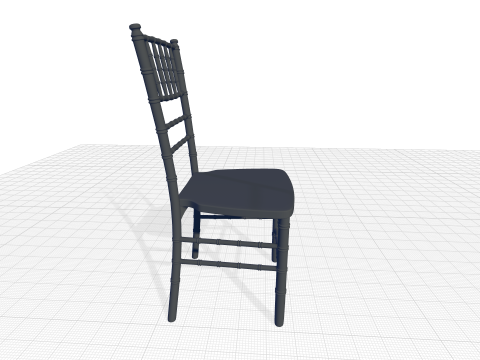 Gold Chiavari Metal Ladder Back Side Chair 3D Model