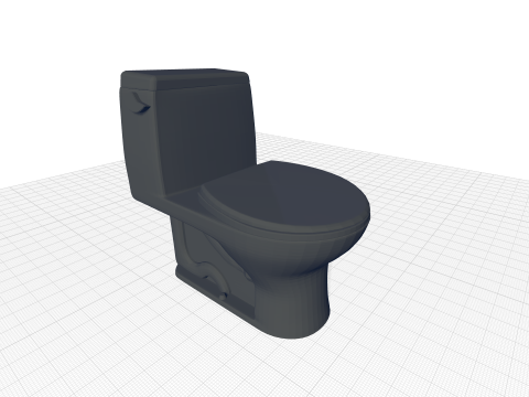 Elongated One-Piece Toilet 3D Model