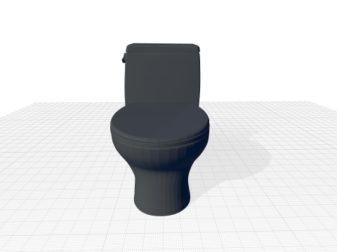 Elongated One-Piece Toilet 3D Model
