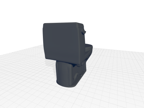 Elongated One-Piece Toilet 3D Model