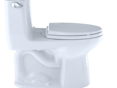 Elongated One-Piece Toilet 3D Model