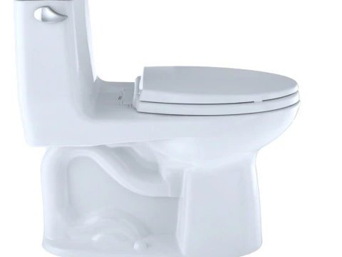 Elongated One-Piece Toilet 3D Model