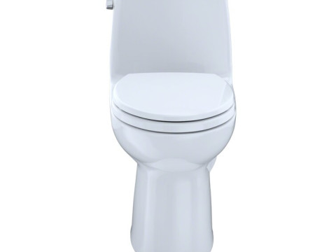 Elongated One-Piece Toilet 3D Model