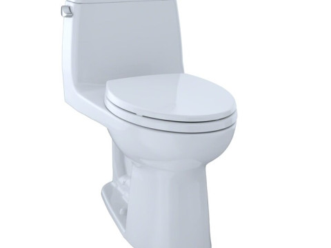 Elongated One-Piece Toilet 3D Model