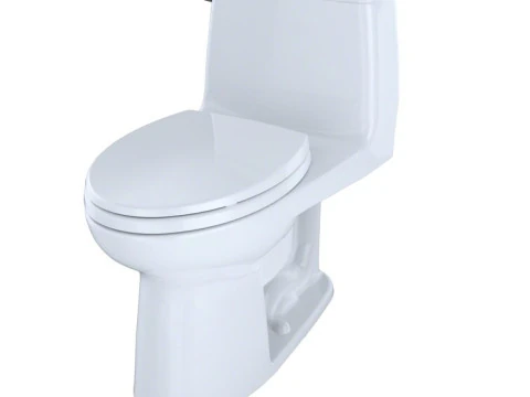 Elongated One-Piece Toilet 3D Model