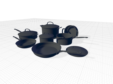 Cuisinart Chefs Classic Stainless Steel Cookware Set Model 3D