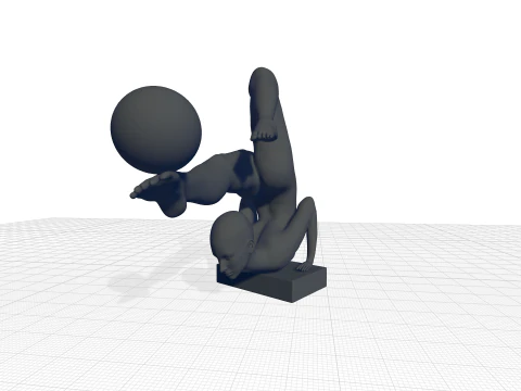 Tickmacrevan Resin Doll Figurine - 2 Colour 3D Model