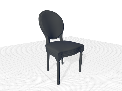 King Back Side Chair 3D 模型