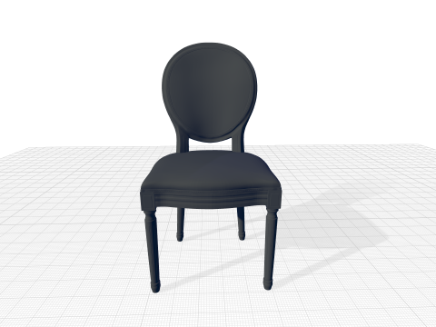 King Back Side Chair 3D 模型