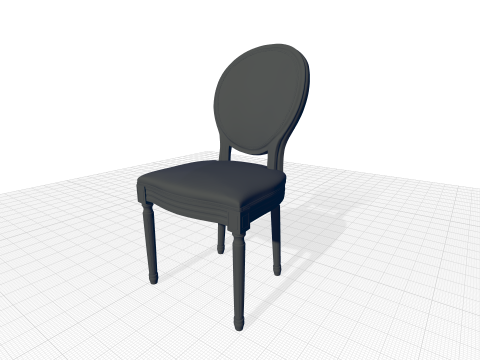 King Back Side Chair 3D 模型