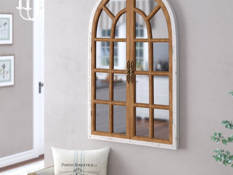 Mcclanahan Farmhouse Accent Mirror - 3 Colour 3D मॉडल