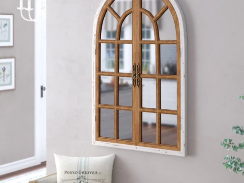 Mcclanahan Farmhouse Accent Mirror - 3 Colour 3D Model
