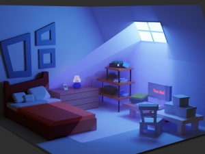 room with light 3D मॉडल