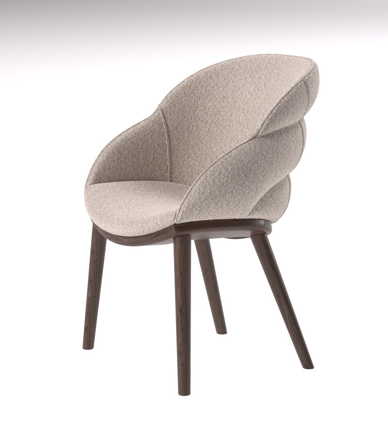 Armchair wood 3D Model .c4d .max .obj .3ds .fbx .stl .blend