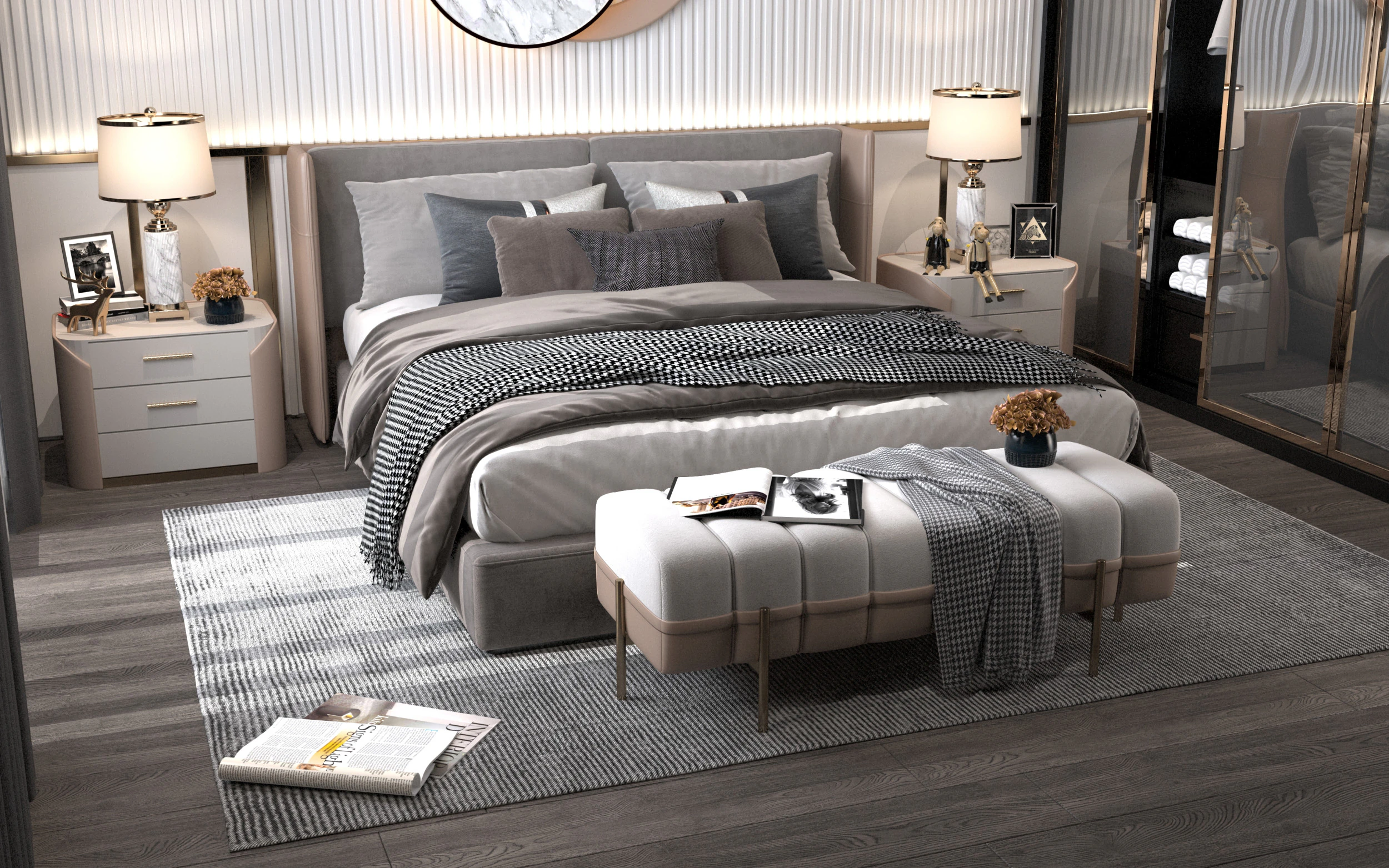Bedroom livingroom 3D Model .c4d .max .obj .3ds .fbx .stl .blend