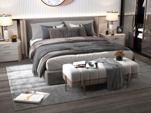 Спальня-гостиная 3D Модель