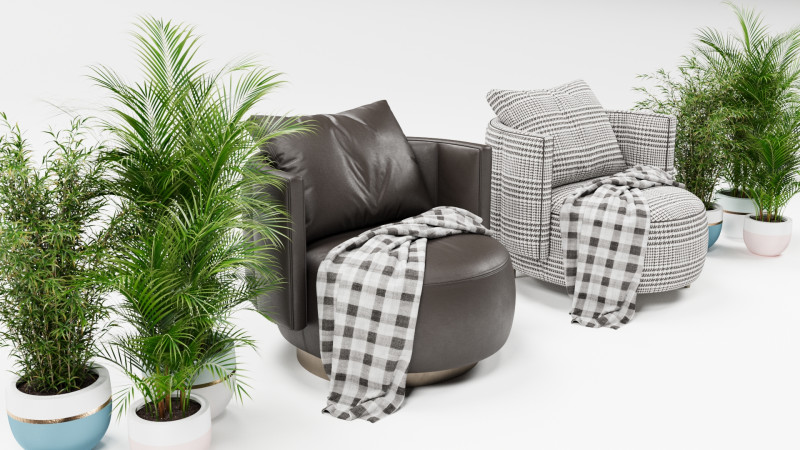 Armchair chair plant 3D Модель .c4d .max .obj .3ds .fbx .stl .blend