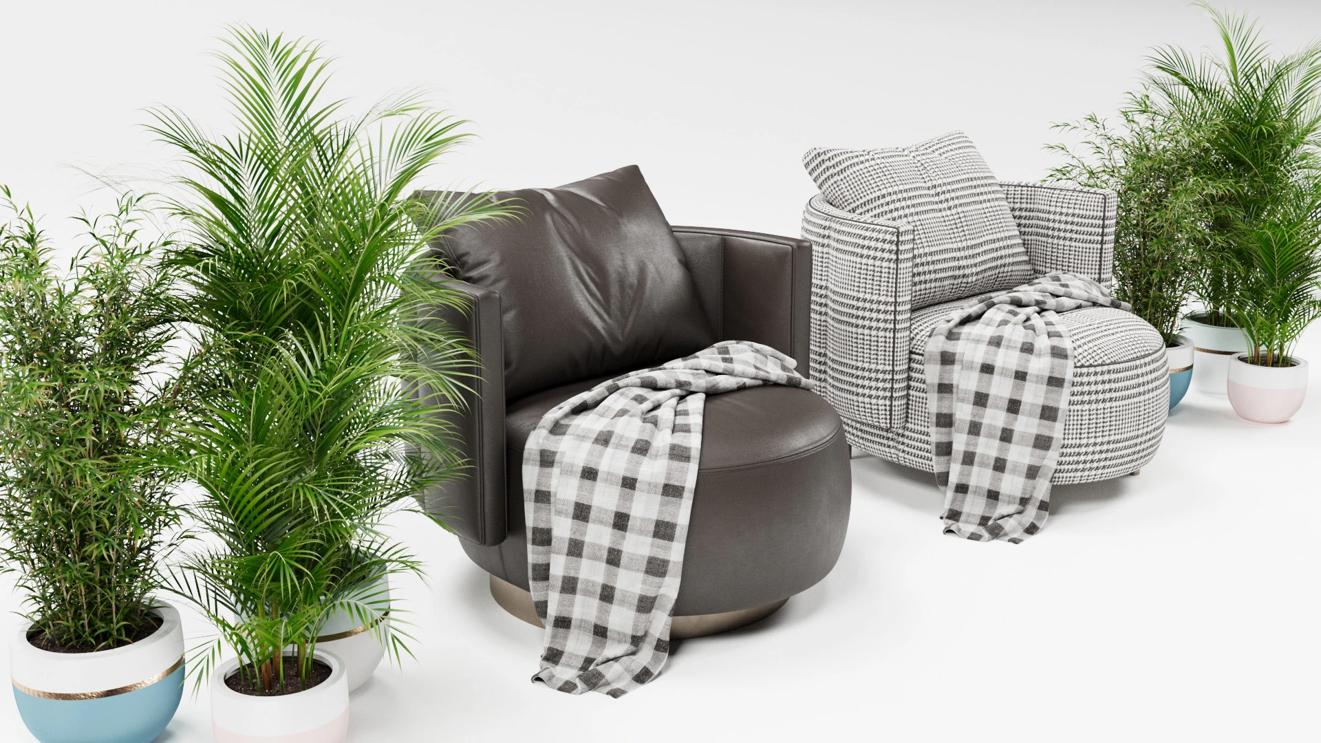 Armchair chair plant 3D Model .c4d .max .obj .3ds .fbx .stl .blend