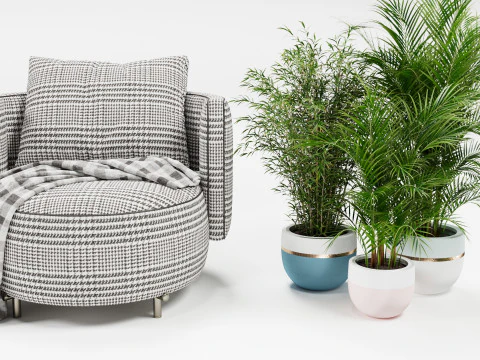Armchair chair plant 3D Model