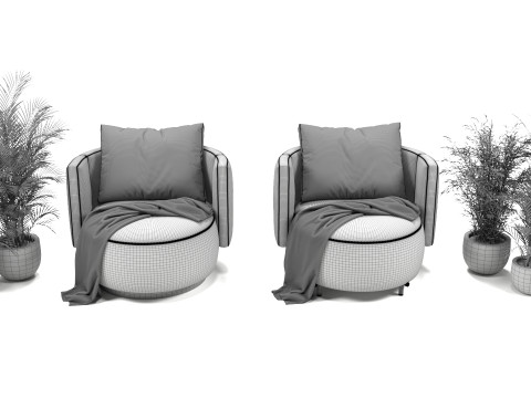 Armchair chair plant 3D Модель