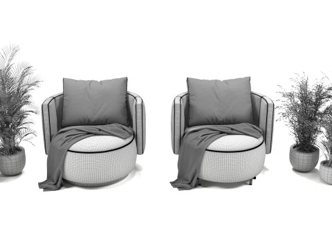 Armchair chair plant 3D Model