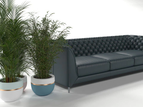 Pabrik sofa hitam Model 3D