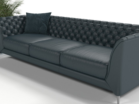 Black sofa plant Modelo 3D