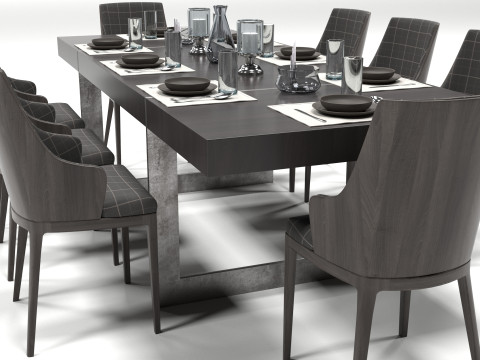 Chair table wood Model 3D